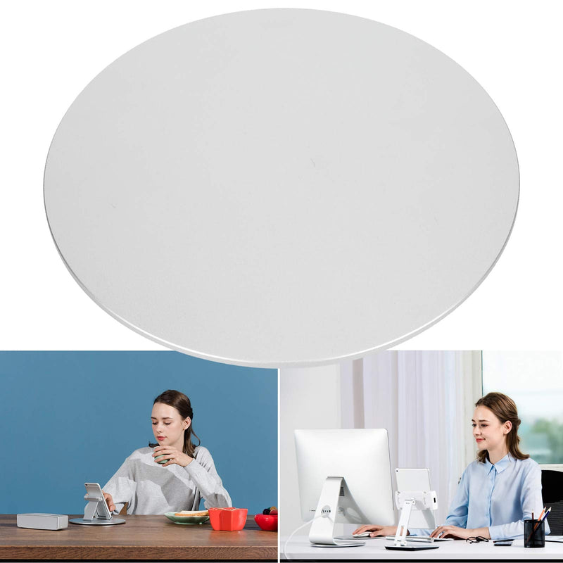 Hztyyier Silver Aluminum Alloy Computer Screen Monitor Turntable StandRotating Swivel Base, 360° Rotation Monitor Swivel Base for iMac Disply Rotating Mount Office Supplies