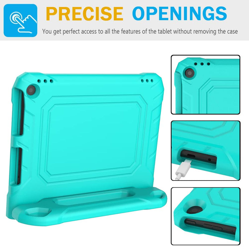 DJ&RPPQ Kids Tablet Case for 1 0 Tablet(13th/11th Generation,2023/2021 Release) - Incompatible with iPad Samsung Lightweight Shockproof Case with Handle Stand for 10In Kids Tablet-Turquois GD-Turquoise