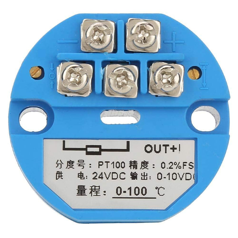 PT100 temperature transmitter DC24V output 4-20mA temperature transmitter and 1m sensor 0~100℃