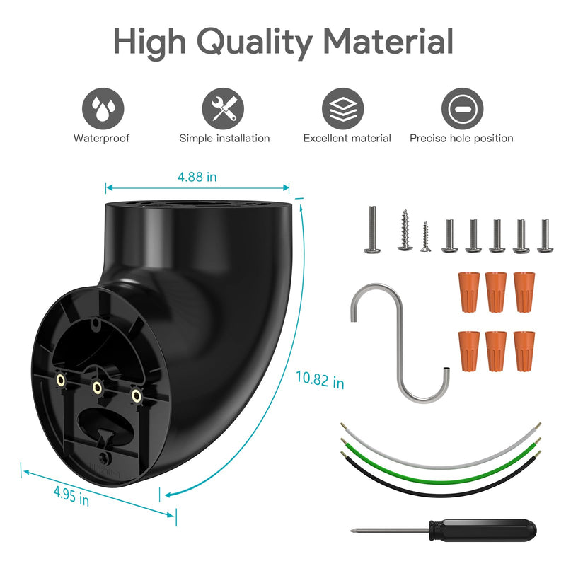 Eave Mount for Ring Floodlight Cam Wired Plus/Pro, Blink Wired Floodlight Camera, Ring Smart Lighting Floodlight Wired, Wyze Floodlight Camera v2/Pro, and Roku Floodlight Camera - Black