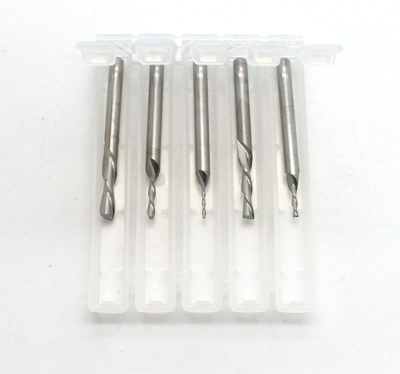 TEMO 5pc Carbide Downcut Inlay Router Bits Set 1/8, 3/32, 1/16, 3/64, and 1/32 Inch Diameter 1/8 Inch Shank, Ideal for Wood Carving, Slot Mortise, Engraving, Grinding Assorted Sizes (1/8", 3/32", 1/16", 3/64", 1/32")