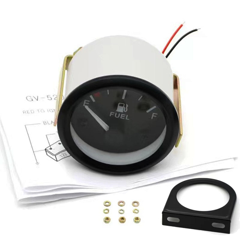 2" Fuel Level Gauge,12V Fuel Tank Meter E-1/2-F Pointer Meter 240-33ohm for Car RV Yacht Boat Motorcycle