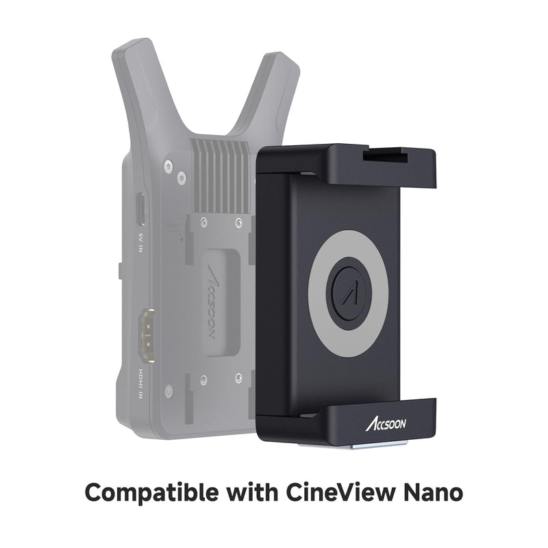 Accsoon Phone Clamp, Compatible with Seemo/Seemo 4K/SeeMo Pro/CineView Nano, 1/4'' Lightweight Phone Clip Holder Flash Hot Shoe Screw Adapter