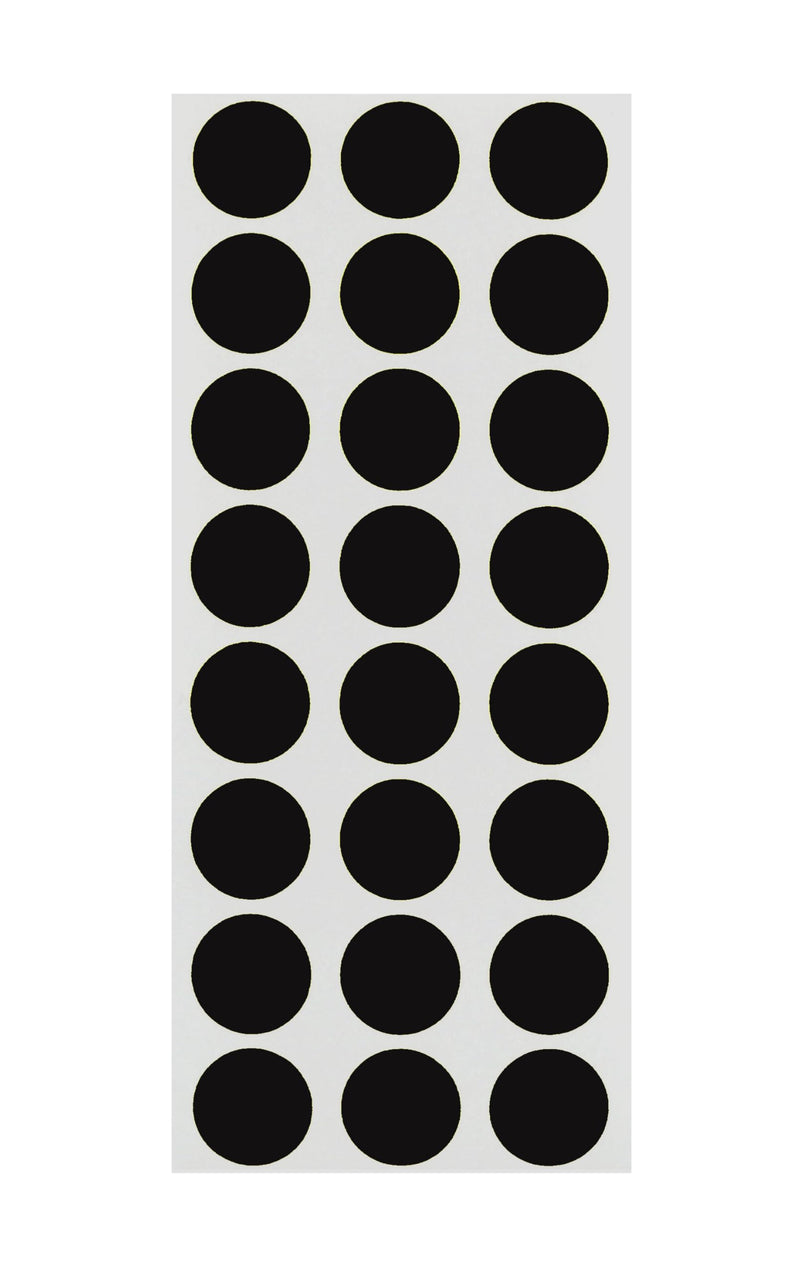 ChromaLabel 0.50 Inch Round Label Removable Color Code Dot Stickers, 1200 Pack, Black
