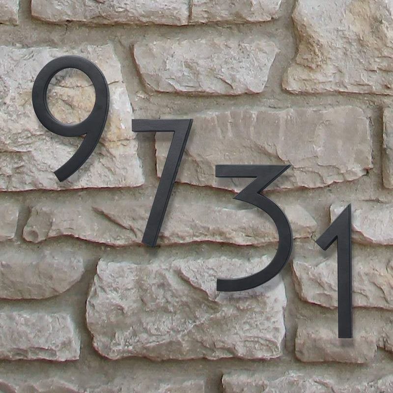Hy-Ko Floating Mount House Numbers, Modern Raised Metal House Numbers for Outside, Durable Convenient Marking for Home Address with Included Mounting Hardware for Simple Installation 4 6 Inch Black