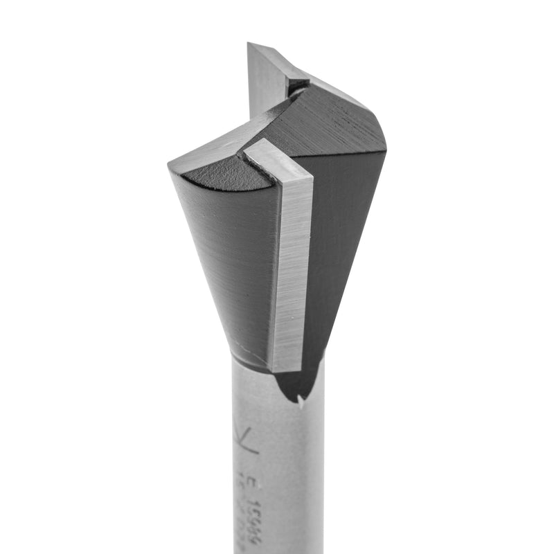 ENT Dovetail Cutter TC Shank (C) 8 mm, Diameter (A) 22 mm, B 22 mm, E 15°, D 32 mm, with Spurs E=15 / D=22 / NL=22