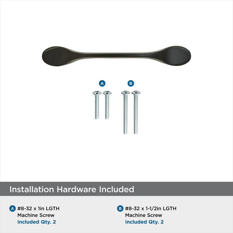 Amerock Ravino 3 inch (76mm) Center-to-Center Matte Black Cabinet Pull - 10 Pack