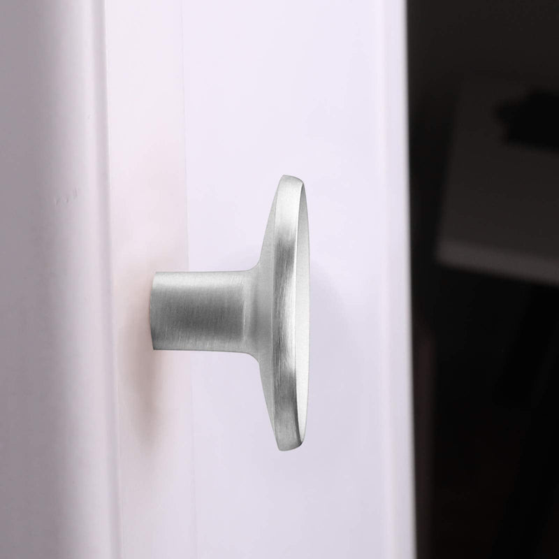 Goldenwarm 10 Pack Brushed Nickel Cabinet Knobs Kitchen Hardware Round Drawer Knob for Sliver Cabinets Handles Closet Door Pulls Zinc Alloy Brushed Satin Nickel