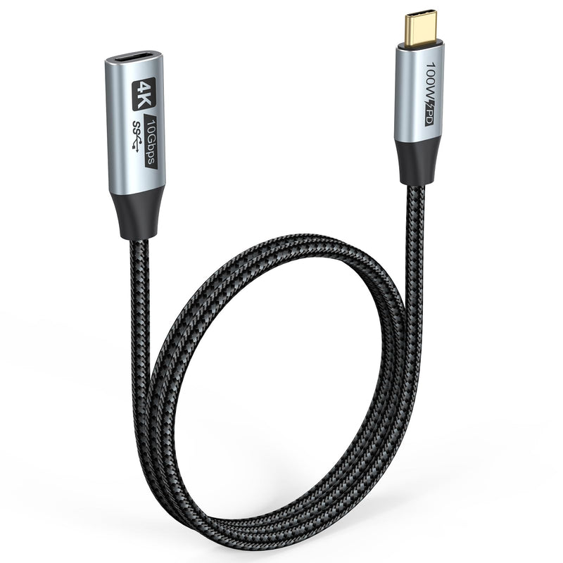 Small USB C Extension Cable 1FT Pack of 5, 10Gbps Short USBC Extender Cord, USBC Male to Female 100W PD Charging for MacBook Pro/Air, USB C Hub, Microphone, Flash Drive,Docking Station, Phone, PC Grey