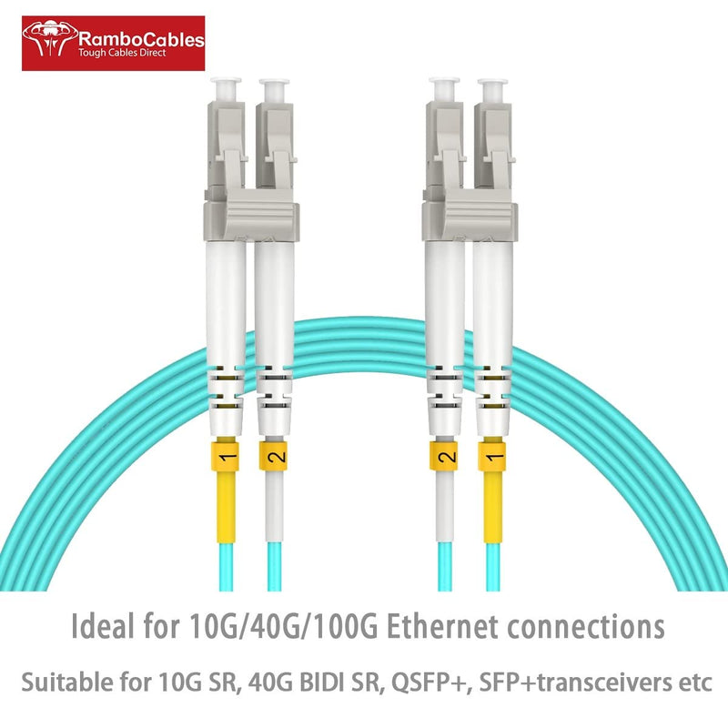 10m(30ft) OM4 LC LC Fiber Patch Cables MMF Multimode, Options 0.2m~153m, MM Fiber Optic Cable Duplex, 50/125μm 40G/100G LSZH 𝙍𝙖𝙢𝙗𝙤𝘾𝙖𝙗𝙡𝙚𝙨 30ft/10m 1