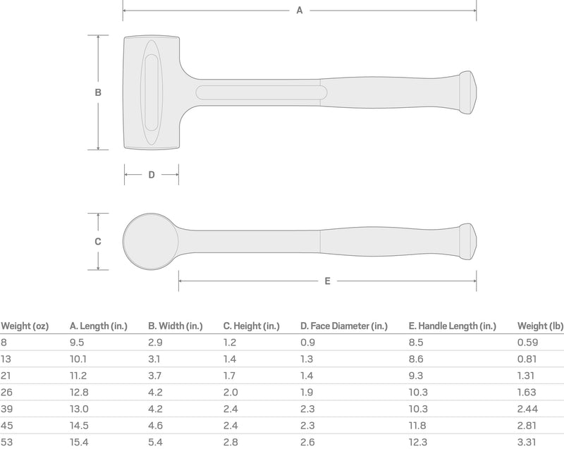 TEKTON 26 oz. Dead Blow Hammer | HDB30026 | Made in USA 26 oz.