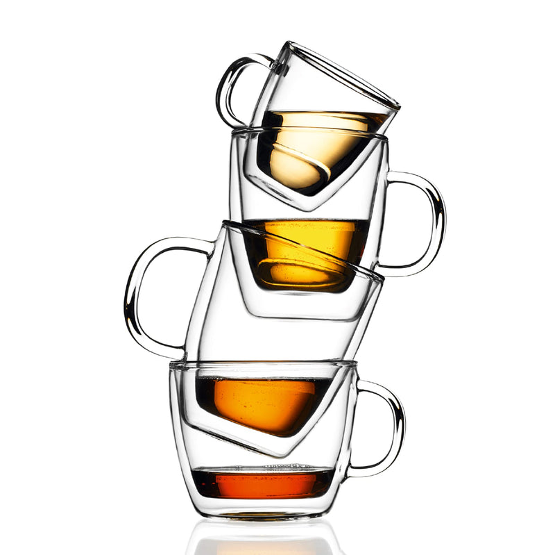 Bodum 5oz Bistro Double Wall Espresso Mug, High-Heat Borosilicate Glass, Set of 2, Clear 5.1 Ounces