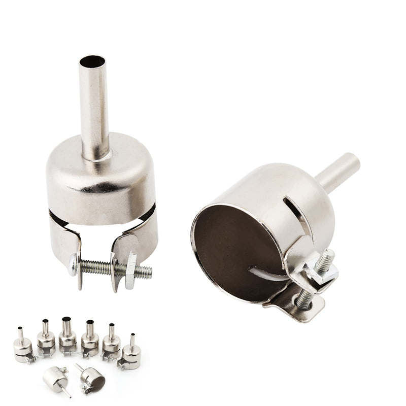 8PCS Nozzles Stainless Steel Round Hot Air Gun Nozzles Kits Hot Air Gun Attachments Soldering Station Repair Tools with Locking Screw (3/4/5/6/7/8/10/12 mm)