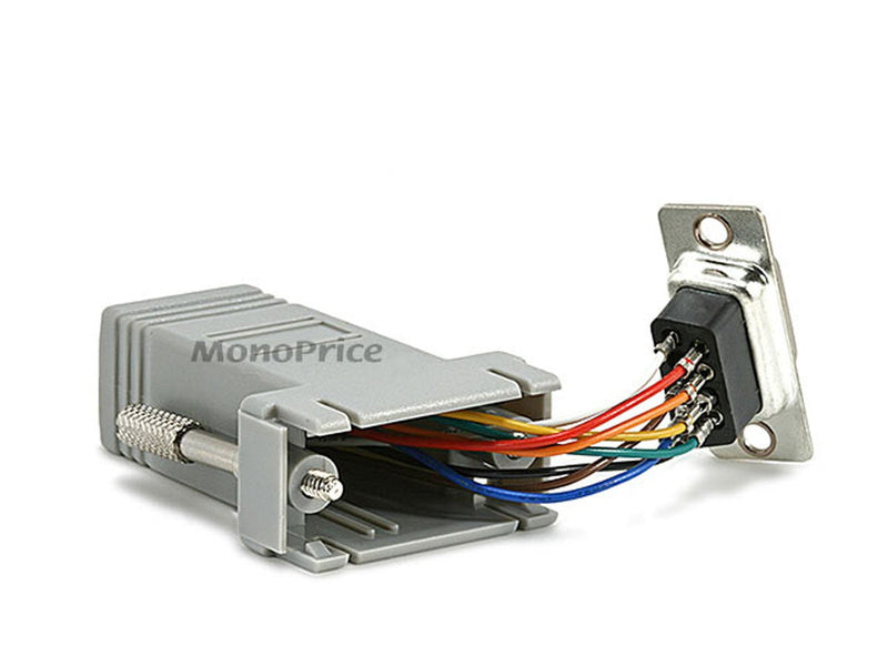 Monoprice Modular Adapter - DB9F to RJ-45, Gray