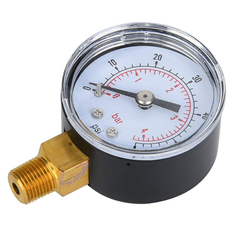 Mechanical Pressure Gauge Pressure Gauge Measuring Tool 1/8inch BSPT Base Connection for Air Oil Water Measurement (0-60psi, 0-4bar)