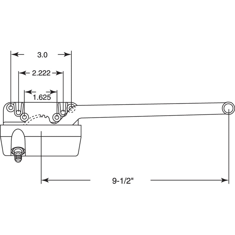 Truth TH 23025 9-1/2 In. Single-Arm Right-Hand Casement Operator with Crank, fits Truth, White Finish (Single Pack) | With Crank, Fits Truth, White Finish, Single Pack
