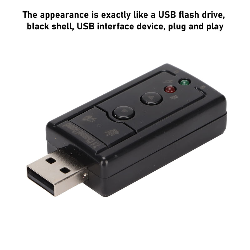 7.1 Channel USB External Sound Audio Adapter Laptop PC Sound Built in Amplifier and Volume Controls with 3.5MM Ports and Microphone for Wins/for Android