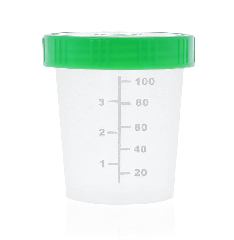 Horn Medical urine cup/sample cup with screw cap, 125ml capacity, measurement table up to 100ml/3oz, can be labeled (10 pieces) 10