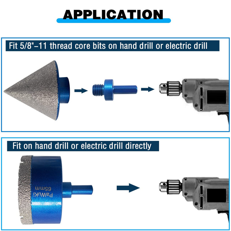 3Pcs 2" Diamond Beveling Chamfer Bits with 5/8-11 Thread Adapter 4/5" Diamond Finger Milling Bits Straight Cutter for Existing Holes Enlarging Shaping Trimming in Tile Marble Glass Granite Ceramic