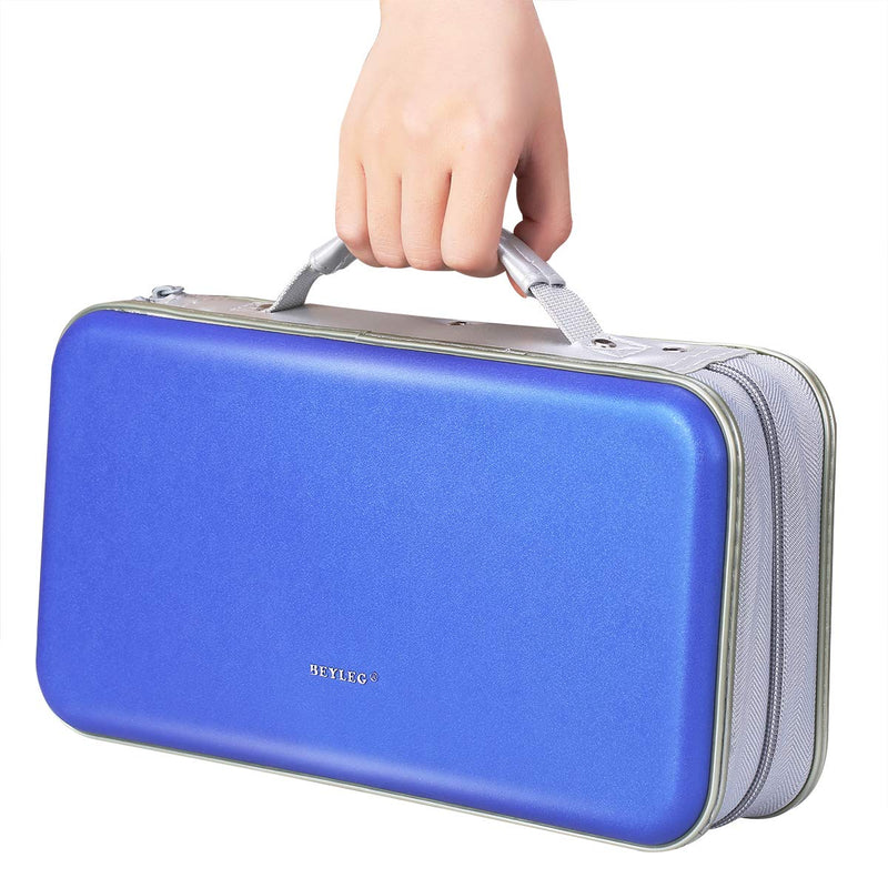CD DVD Wallet, Wismart 96 Capacity Heavy Duty Sturdy DVD Storage Hard shell CD Disk Holder DVD Case VCD Wallets Blu-ray Media Case Storage Holder Organizer Wallet,96 Capacity (Blue) Blue