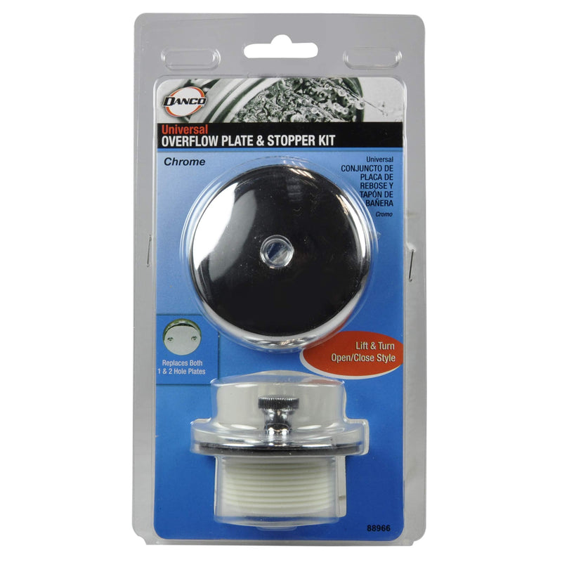 Danco Universal Lift and Turn Bath Drain Trim Kit with Overflow Plate, Chrome, (88966) 1 Pack
