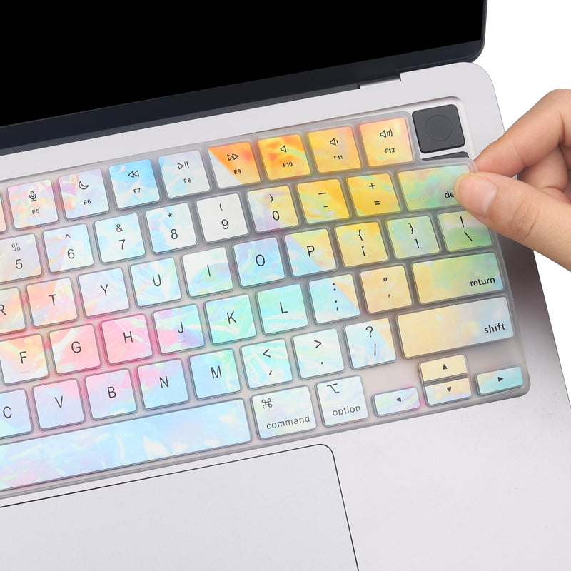 2 Pack Keyboard Cover for MacBook Air 15.3" A2941 A3114 MacBok Air 13.6" A2681 A3113, M3 M2 chip MacBook Pro 14" 16" M3 M2 M1 Pro/Max A2442 A2779 A291 8 A2992 A2485 A2780 A2991-Colors Dazzlet+TPU