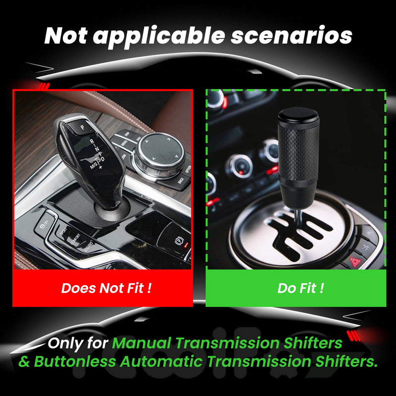 Shifter Knob, 3.78" Aluminum Weighted Car Gear Shift Manual knobs Fit Universal Manual Transmission Vehicle with 3 Threaded Adapters M8 M10 M12 x 1.25 (Black) Black 3.78"-(3 Adapters) Black