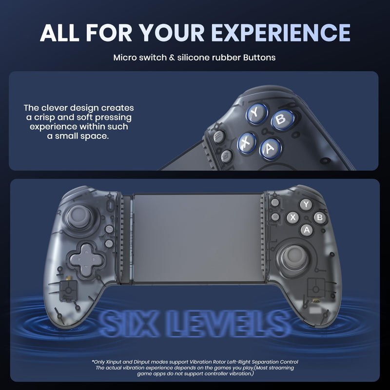 Wireless Mobile Gaming Controller for Android and iPhone, Switch - Play Console Games on Your Phone - Stream PC, Xbox, Play Station, Touch Screen Android Games, Hall Effect Joysticks, for Call of Duty