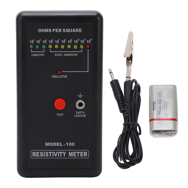 Surface Resistance Tester, Resistance Meter ABS Widely Used Strong Reliability Self-Calibration for Maintenance