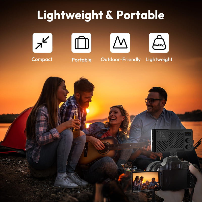ULANZI 40W Portable RGB Video Light, 5000mAh Rechargeable LED Camera Light, 20 Scene Modes, 2700-6500K Mini Studio Lighting for YouTube, Vlogging, Live Streaming, Photography LM-P40RGB
