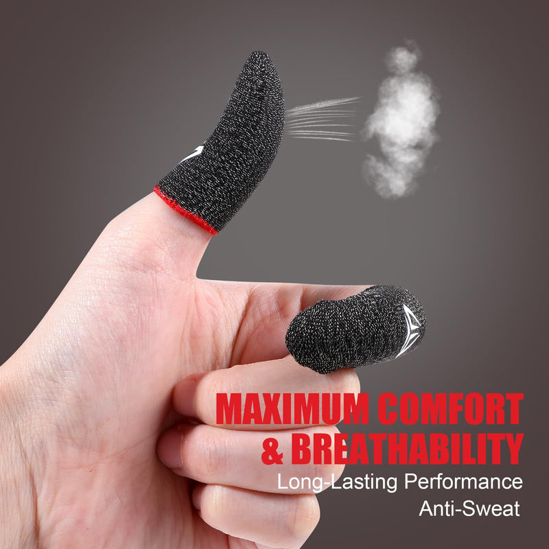 6 Packs Mobile Gaming Finger Sleeve Silver Fiber Anti Sweat Thumb Sleeve Thin Breathable Smooth Game Controller Finger Cover Phone Touchscreen Finger Protectors Accessories for Gamer