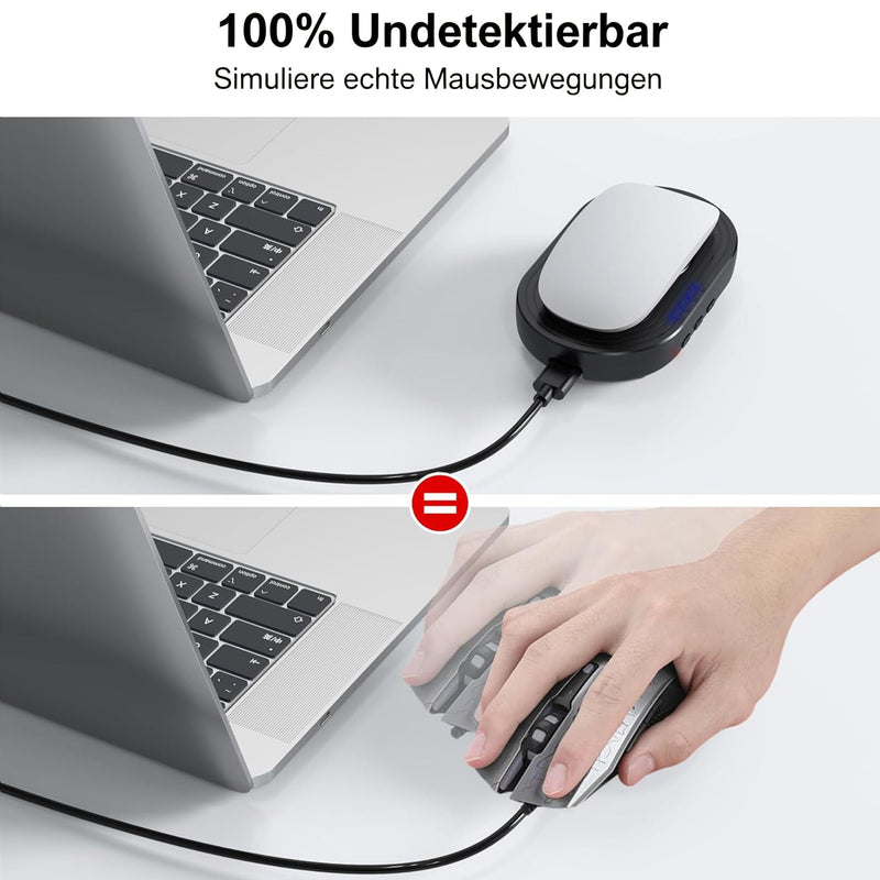 Mouse Jiggler, Mouse Mover Undetectable Mouse Mover, Mechanical Mouse Mover with On/Off, Mouse Mover for Home/Office/Game, Mouse Shaker/Clicker, Prevent PC Sleep Mode - Black