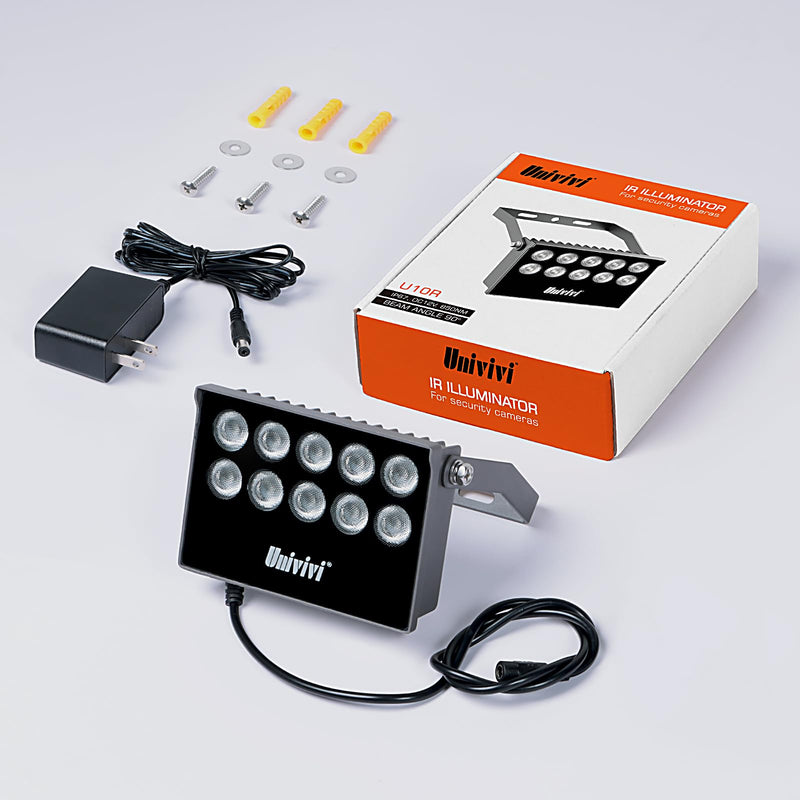Univivi IR Illuminator 10 Led IR Lights for Night Vision Waterproof 850nm Long Range IR Light for Security Camera IR Light Outdoor & Indoor