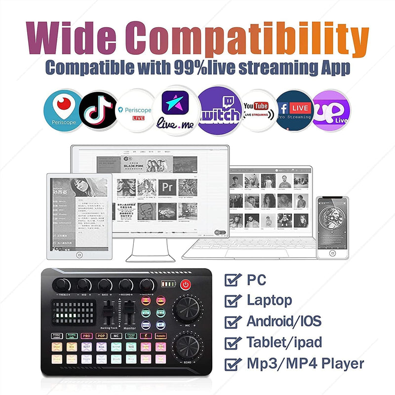 Podcast Equipment Bundle, SINWE Condenser Microphone with Tripod Stand and Professional Audio Mixer for Studio Recording Vocals, Voice Overs, Streaming Broadcast and YouTube Videos Livestream Microphone Set