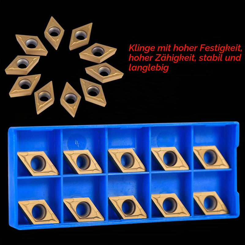 Indexable Inserts, Lathe Inserts, CNC Lathe Milling Inserts with Box DCMT11T304-HM YBC251 (Pack of 10)