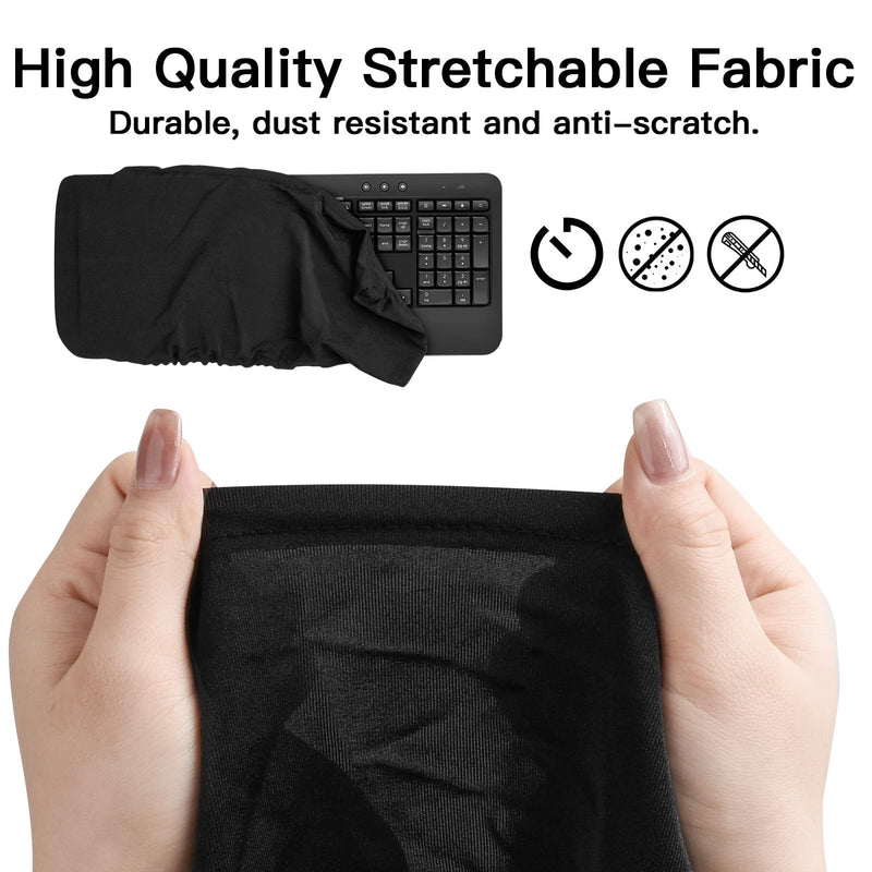 Keyboard Dust Cover, Covers Standard and Full-Size Mechanical Gaming Keyboards, Stretch Fabric Anti-Dust Keyboard Sleeve Fits Keyboards from 17.9" x 6.3" to 20.5" x 8.7", (Black, L)