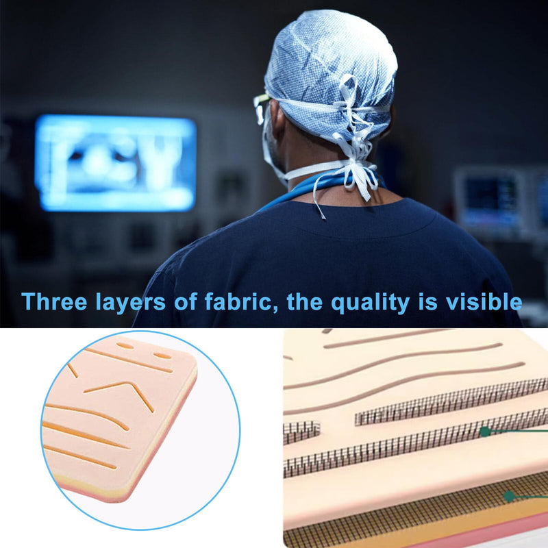 Surgical suture set: suture material surgery, suture practice kit, wound suture practice set, silicone suture pad with tool set, suture practice set, surgical suture set gift for medical students, veterinarians