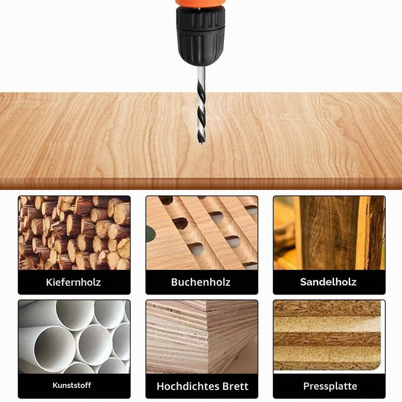 Meccion Wood Drill Bit 3 mm 10 Pieces Wood Snake Drill Brad Point Wood Twist Drill Professional Woodworking Drill 3mm x 10 PCS
