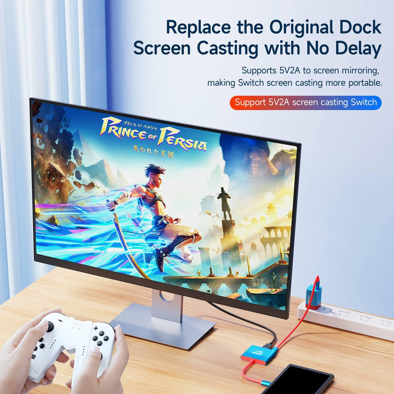 Portable Dock Adapter for Switch, Travel Docking Station for TV with 4K@60Hz HDMI Output & PD Fast Charging & USB 3.0 Compatible with Switch/OLED, Steam Deck, MacBook Pro/Air, ROG Ally