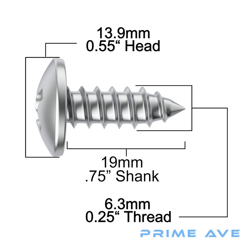 Stainless Steel Screws with Nylon Inserts for Securing License Plates, Frames & Covers 4755299 3907444 A11719 (Set of 4) 8