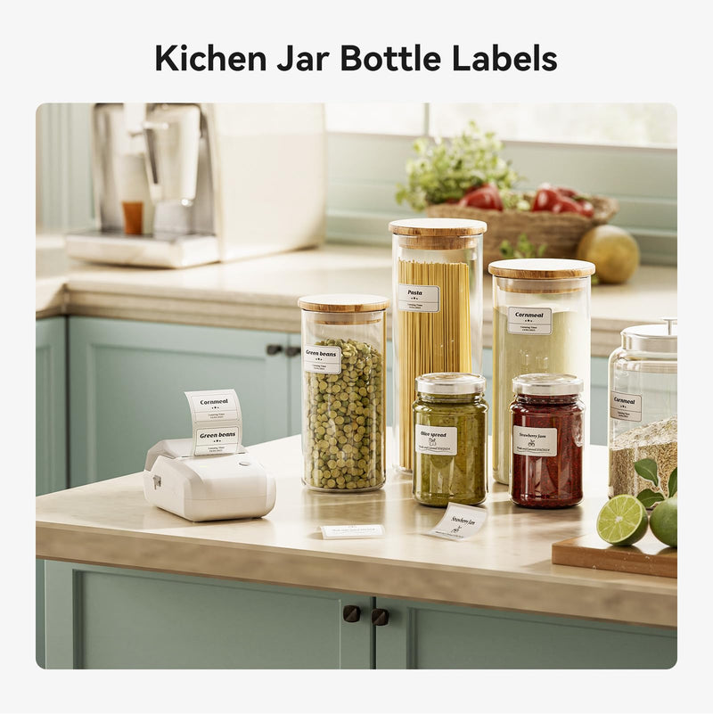 NIIMBOT B1 Label Maker Machine with Tape, 2 Inch Portable Sticker Printer for Home School & Small Business, Compatible with Phones & PC, Gray White Printer+Tape