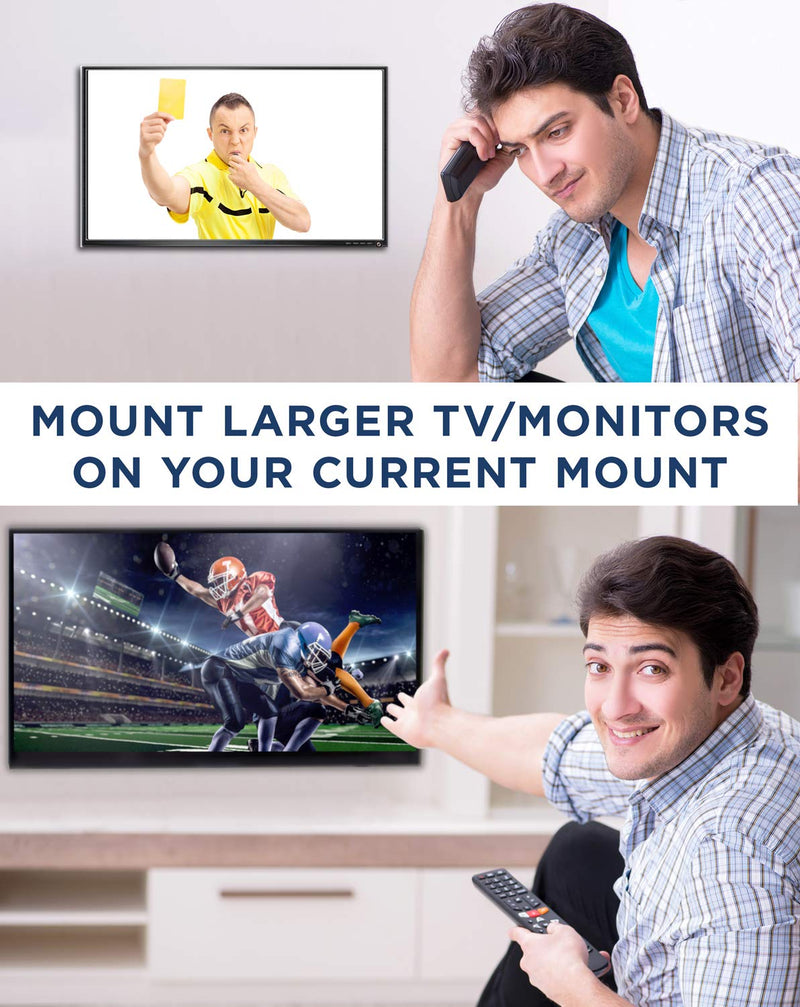 Mount-It! VESA Mount Adapter Kit | TV Wall Mount Bracket Adapter Converts 75x75 and 100x100 mm Patterns to 200x100 and 200x200 mm | Fits Most 23 Inch to 42 Inch TVs and Monitors | Hardware Included