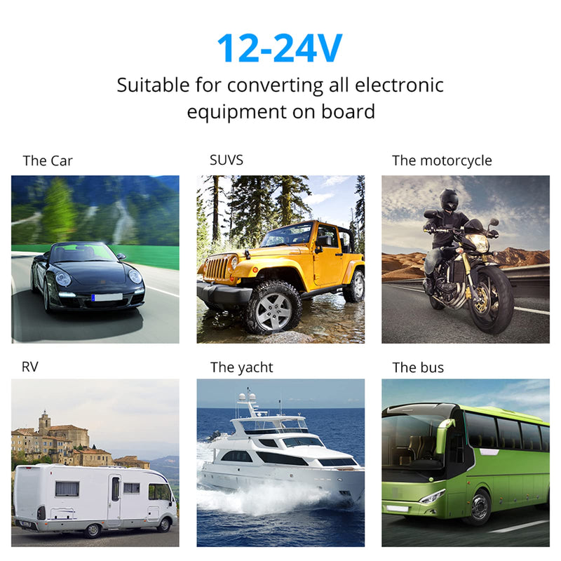 Marine Boat Panel 3 Gang Rocker Switch Box 12V ON Off Switch Quick Charge 3.0 Dual USB Charger Voltmeter Waterproof Aluminum Rocker Switch Panel Night Glow Stickers for Boats RVs Trucks Cars 3 Gang Switch Box