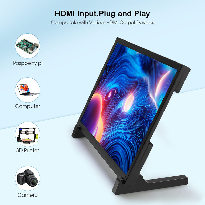 ELECROW 10.1 Inch Touchscreen Monitor, 1280x800 IPS LCD HD Display with Stand, Portable Capacitive Touch Screen for Raspberry Pi 3/3B+/4B/5, Jetson Nano, Banana Pi, PC, Windows, Beaglebone 10.1" with Acrylic Stand
