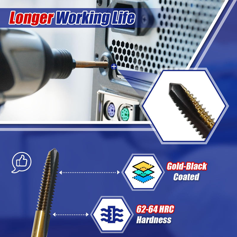 JEFE HEX 1/4-20 UNC Hex Shank Taps for Metal | MRO & Industrial Use | Quick-Change | Impact Driver (5pcs) 1/4-20 UNC (5 pcs)