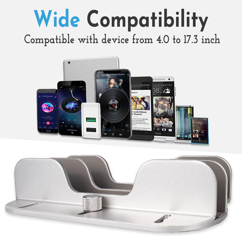Vertical Laptop Stand for Desk Double 2 Slots Laptop Stand Holder Adjustable for All MacBook/Chromebook/Surface/Dell/Ipad