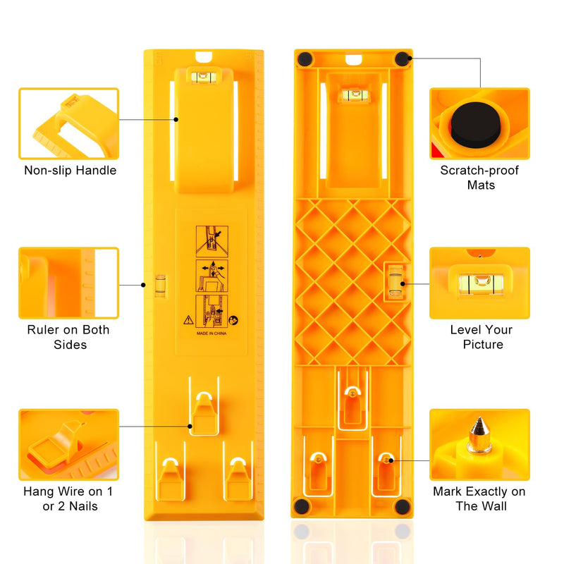 Picture Hanging Kit, Include Picture Hanging Tool with Level/ Picture Hanging Hareware/ Small Hammer, for Easy Hang and Level, Goodsnova Wall Hanging Kit Assorted with Sawtooth/ Wire Hanger Fresh