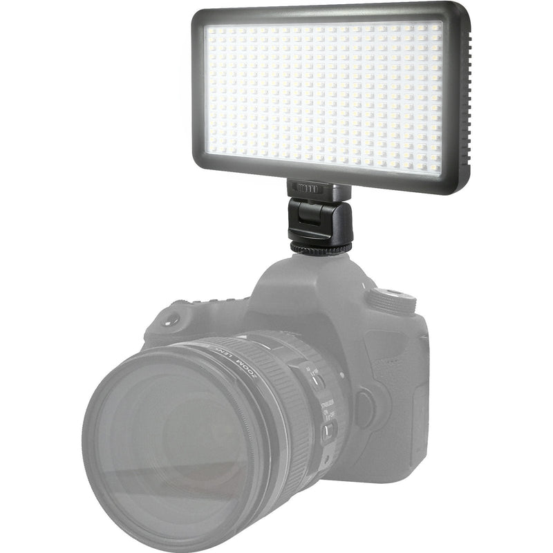 Vidpro LED-300 Photo and Video Light Kit - On Camera Panel LED Light - Adjustable and Dimmable Light Fits Cameras Video Camcorders and DLSR w/Hot Shoe Includes Rechargeable Battery Diffuser and More