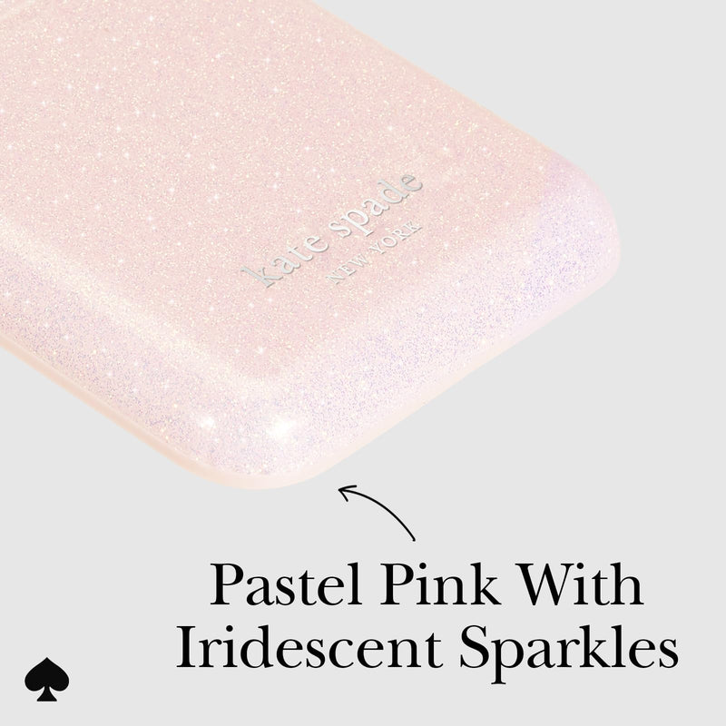 Kate Spade New York Magnetic Flip Phone Wallet/Card Holder - Compatible with MagSafe Phones and Cases - That Sparkle Pink