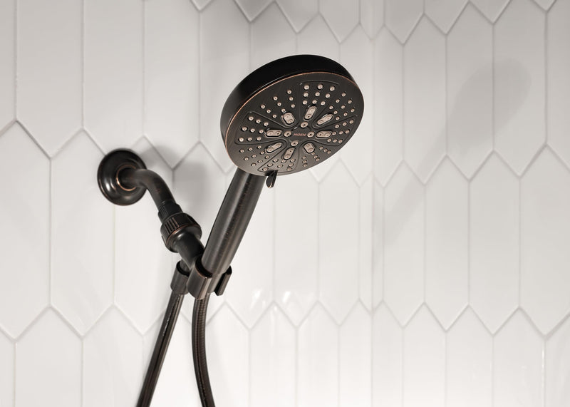 Moen Mediterranean Bronze Hydro Energetix High Pressure Shower Head with Handheld Sprayer Featuring 8 Spray Settings, 200H0BRB (Pack of 1)
